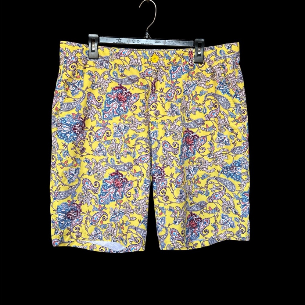 Hreski Men's Yellow Paisley Shorts Size 36